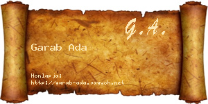 Garab Ada névjegykártya